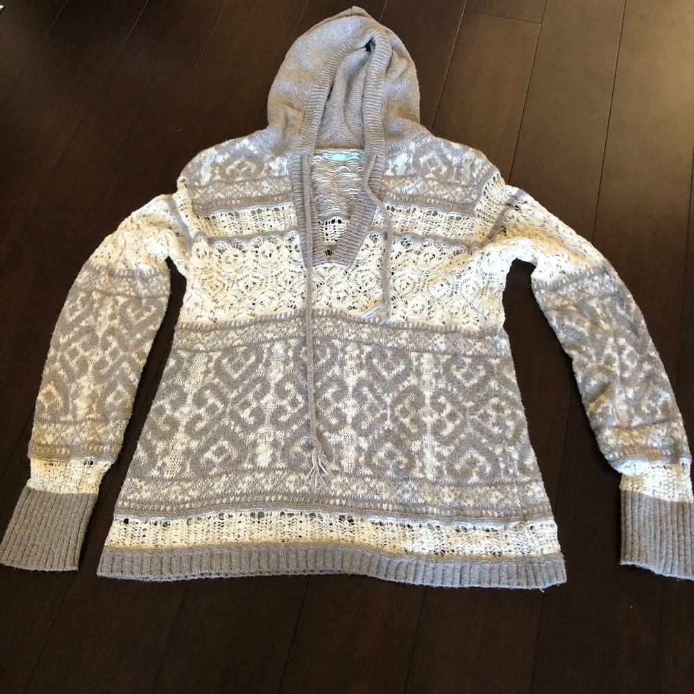 Maurices Lightweight Open Knit Hoodie Large